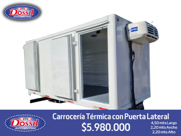Carrocería Térmica con Equipo de Frío Wha Sung Thermo, HT 500 II,  Puerta LateraL 4.50 Metros de Largo $5.980.000