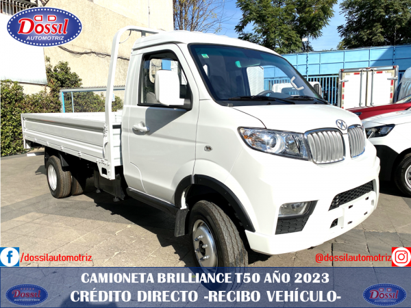 Camioneta Brilliance T50 STD 1.5, Año 2023, Cabina Simple, Pick Up XL, Bencinera, OFERTA $9.980.000 + IVA