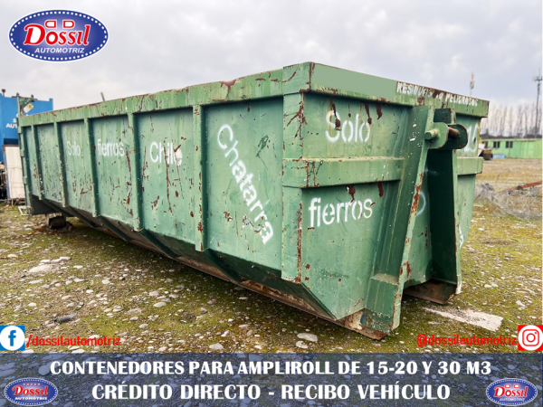 LIQUIDAMOS Contenedores para Ampliroll, de 15 - 20 y 30 metros cúbicos. Para fierro y chatarra, valores desde $2.980.000