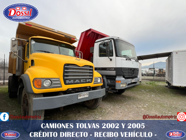 CAMIONES TOLVA DE 14 HASTA  20 METROS CUBICOS, AÑOS  2002 y 2005.