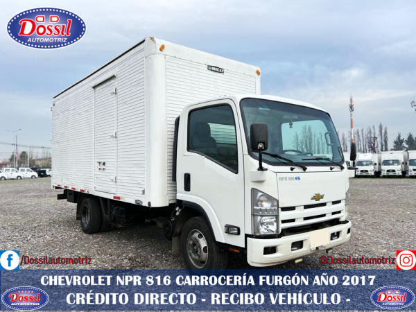 Camión Chevrolet NPR 816, Año 2017 valor Desde  Chasis Cabina $12.980.000+ IVA
