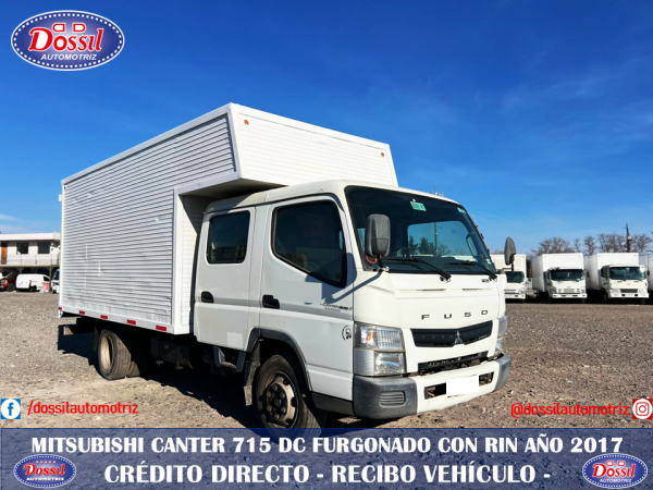 Camión Mitsubishi Canter Fuso 715 Doble Cabina, Año 2017, Doble Cabina, Carrocería furgonada con rin, VALOR $14.980.000